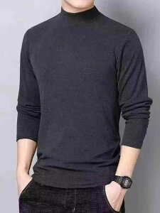 mens long sleeve t-shirt fleece lined t-shirt mens spring and autumn fleece warm sweater base layer interior wear mens