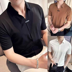 T�V���c �����Y ���� V�l�b�N ���K ������ �r�W�l�X �J�W���A�� �ĕ� ������� polo�V���c regenerated fiber light business polyester pure color slim fit short sleeve