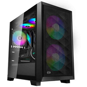 PCCOOLER CPS C3D510 ARGB PC�P�[�X ATX �~�h���^���[,���ɒʋC���̍��� ���b�V�����^���t�����g�p�l�� �G�A�t���[E-ATX/M-ATX/ITX �~�h���^���[PC�P�[�X 3��ARGB�t�@���𓋍�, �ő� 390mm �� G