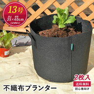 不織布プランター 12ガロン 2個入り 13号 44L 黒 プランター フェルトプランター 植木鉢 44リットル 丸 …