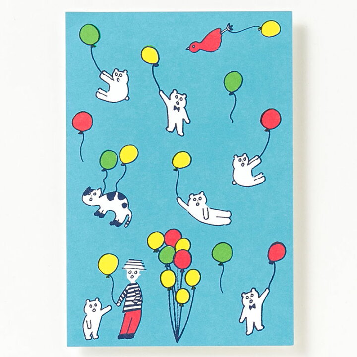 楽天市場 Aiueo ポストカード Kuma Balloonはがき 葉書 インテリアにも プレゼント イラスト かわいい おしゃれ デザイナー Aiupc いろはショップオンライン