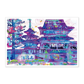世界遺産アートポストカード 法隆寺・五重塔/奈良県 (1800103000027)