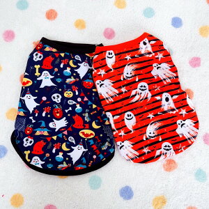 【よりどり2着で300円OFF・3着で500円OFFクーポンあり】犬服 ドッグウェア ハロウィン かぼちゃ コスプレ衣装 ハロウィン パンプキン ガイコツタンクトップ ノースリーブ 犬服 仮装 お化け ガ