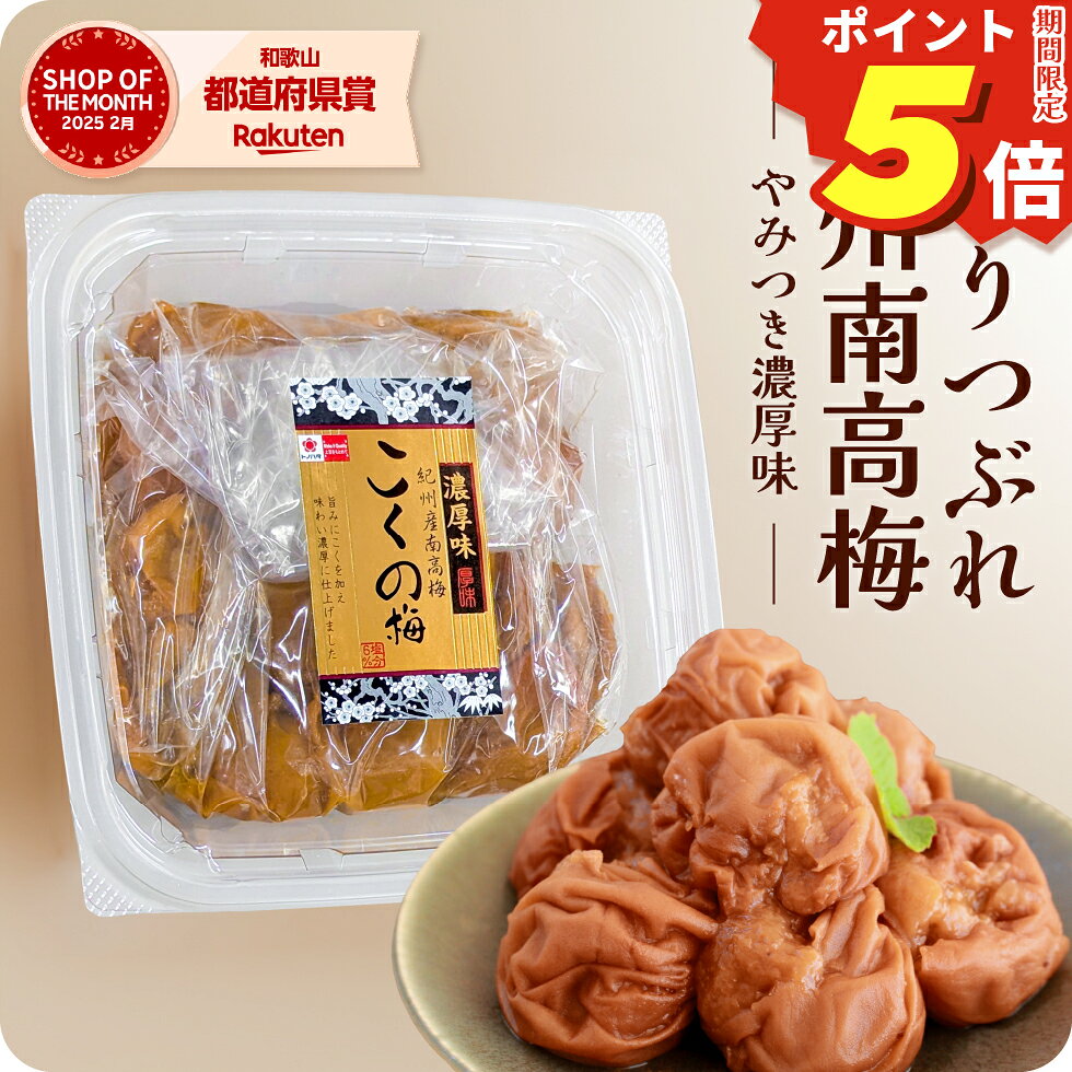 【ポイント5倍】 梅干し 訳あり つぶれ 梅 紀州 南高梅 塩分6% 中粒 完熟梅 贅沢 国産 こくの梅 300g 【トノハタ公式】| 焼き あごだし お試し 安心 低塩 減塩 大量 お徳用 お得 天然塩 天日塩 梅干 和歌山 グルメ 食品 食べ物 おすすめ 人気 高級 ご飯のお供 - メイン画像 1