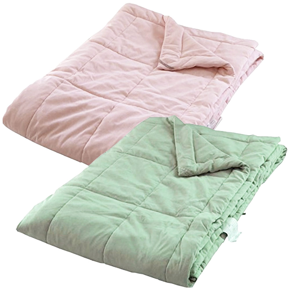 洗える 真綿布団 肌ふとん（ピンク／グリーン）150×210cm シングル 無地 ／ 詰め物：真綿（絹100％）