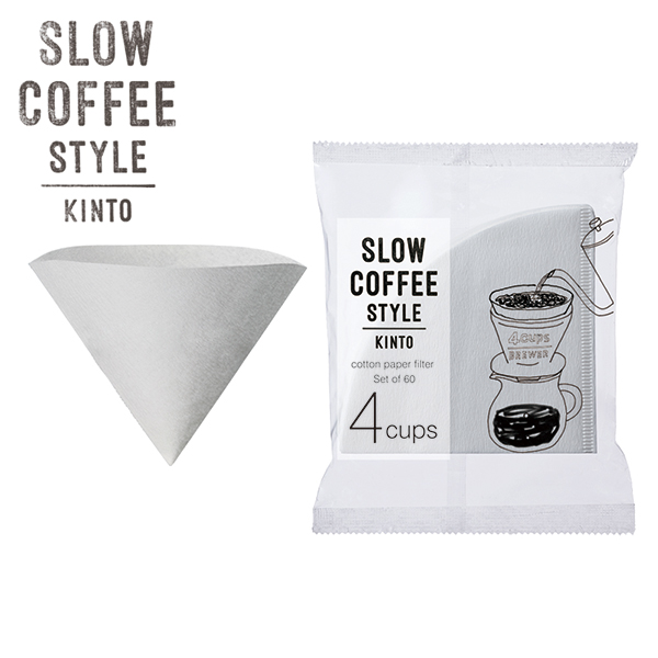 スロー コーヒースタイル 市場 シリーズ KINTO キントー SLOW 4cups 27634 STYLE COFFEE 100%品質保証! コットンペーパーフィルター SCS-04-CP-60