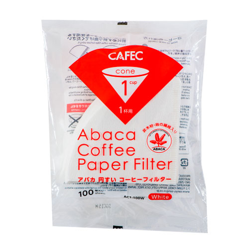 三洋 CAFEC アバカ 円すい形 コーヒーフィルター メーカー直送 税込 ホワイト 1杯用 100枚 AC1-100W