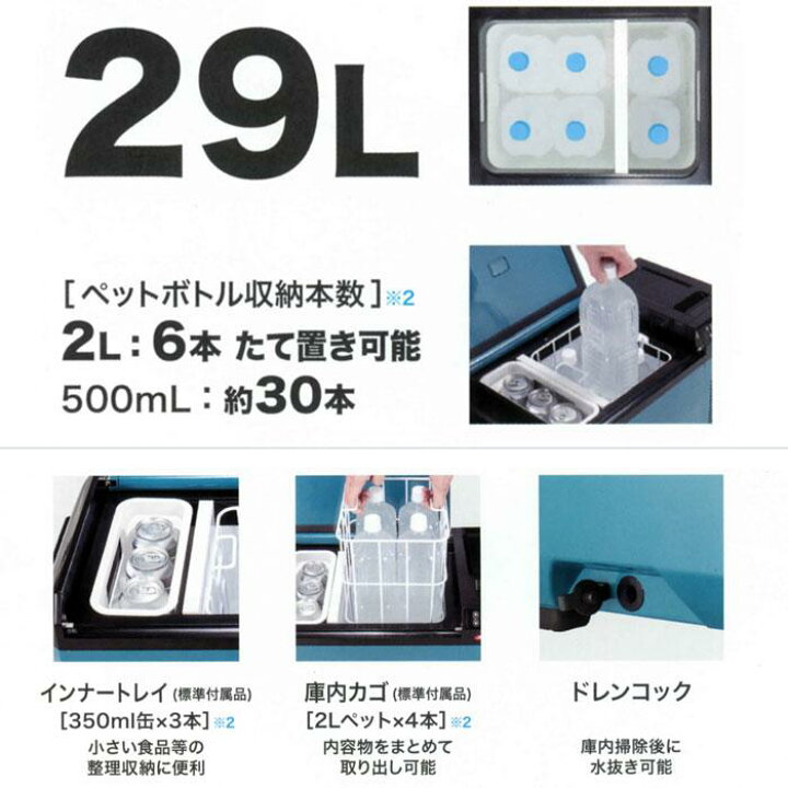楽天市場】マキタ[makita] 40Vmax&18V対応 充電式保冷温庫（29L 