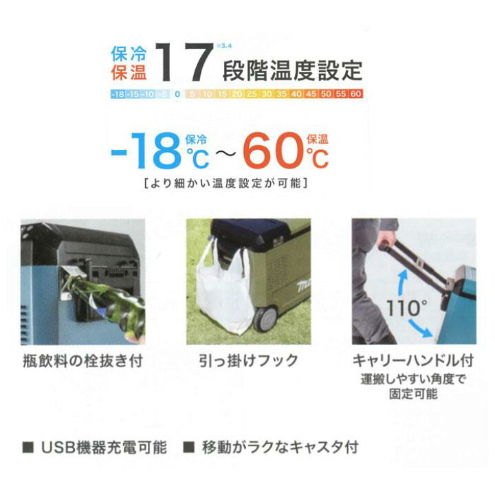 楽天市場】マキタ[makita] 40Vmax&18V対応 充電式保冷温庫（29L 