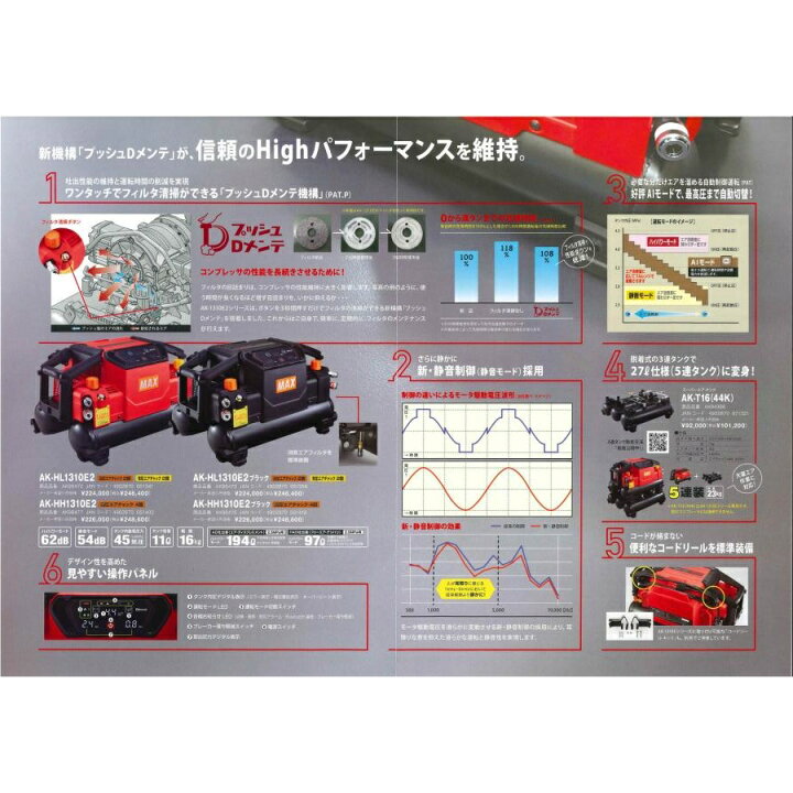 楽天市場】【2年保証】マックス［MAX］ 高圧エアコンプレッサ AK 