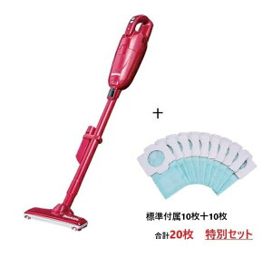 マキタ 【特別セット】10.8V充電式クリーナー CL115FDWR 【紙パック20枚特別セット】 (レッド) ※【紙パック20枚特別セット】 バッテリ内臓式 充電器DC1001付 紙パック式 マキタ正規品