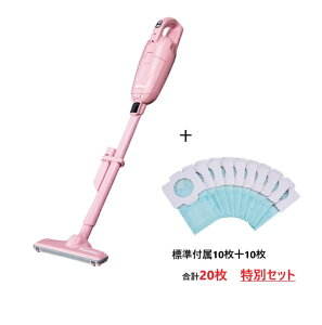 マキタ 【特別セット】10.8V充電式クリーナー CL115FDWP 【紙パック20枚セット】 (ピンク)