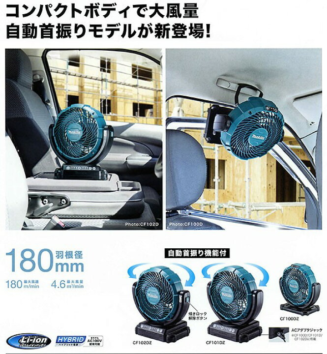 楽天市場】マキタ CF101DZ 10.8V充電式ファン 本体のみバッテリ・充電 