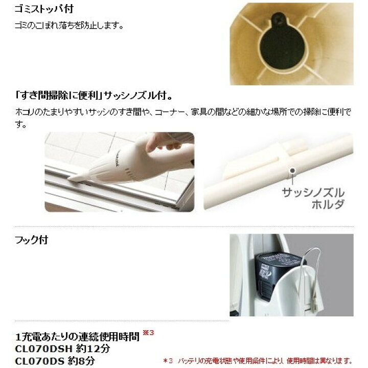 楽天市場】マキタ 7.2V充電式クリーナー CL070DSHカプセル式+スライド 