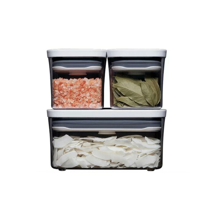 楽天市場 最大1 500円offクーポン配布中 Oxo オクソー ポップコンテナ2 Pop2 スターター 3ピースセット 保存容器 密閉 密閉容器 ストッカー スリム プラスチック 調味料入れ スタッキング キッチン おしゃれ インスタ映え 人気 ギフト プレゼントとして