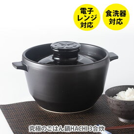 究極のごはん鍋HACHI 3合炊（直火・電子レンジ対応）【日本製 有田焼 ご飯鍋 炊飯 ご飯 白米 炊き込みご飯 玄米 大慶 DAIKEI キッチン 】