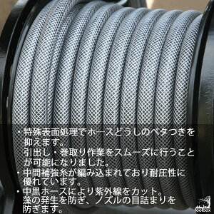楽天市場 アルミホースリール販売実績4500台 おしゃれ 高品質 送料無料 オリジナルカラー ロゼットリール ホースリール ブラック 黒 散水 水まき 水やり 洗車 ホースリール ｍ 散水ホース 新築祝い のし対応 沖縄 離島配送不可 庭道具屋 Toolbox 園芸用品