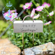 【LINEでクーポン配布中】【亜鉛製プレート ステンレス脚 ミニチュアプランツラベル10枚セット】ネームラ…
