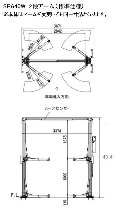楽天市場】New Model Bishamon/ビシャモン門型2柱リフト 4トンワイド 