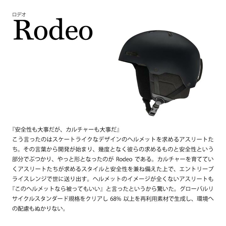 楽天市場】SMITH スミス ヘルメット RODEO MATTE BLACK 01027560X 