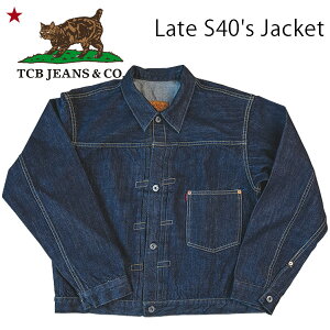 �yTCB JEANS�i�e�B�[�V�[�r�[ �W�[���Y�@�j�z Late S40's Jacket 13.5oz ���C�g40's ��탂�f�� ���{�� DENIM JACKET �f�j���W���P�b�g ���R MADE IN JAPAN LEVI'S REPLICA ���[�o�C�X ���v���J �Ԏ� VINTAGE ���B���e