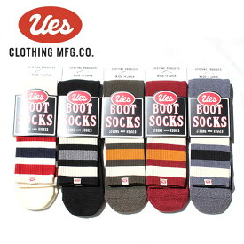 【UES（ウエス）】SOCKS ソックス 杢ソックス 靴下 くつした BOOTS SOCKS ブーツソックス パイル BLACK GREY WHITE WINE OLIVE メンズ レディース 男性用 女性用 日本製 BSX-1