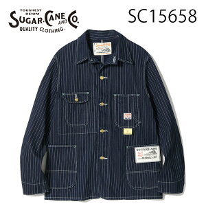 �ySUGAR CANE�i�V���K�[�P�[���j�zWABASH STRIPE WORK COAT 9oz. �E�H�o�b�V���X�g���C�v ���[�N�R�[�g COVERALL �J�o�[�I�[�� SC15658