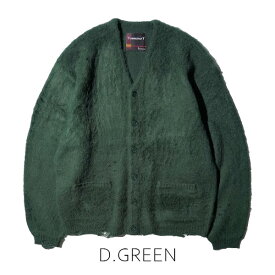 【TOWNCRAFT（タウンクラフト）】SHAGGY SOLID CARDIGAN ジャガードカーディガン VINTAGE ヴィンテージ レプリカ モヘア シャギー セーター カートコバーン ニルバーナ NIRVANA TC25F01200