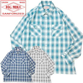 【BIG MIKE（ビッグマイク）】Lot 102615013 OMBRE Rayon Mix Ombre Check L/S Shirts オンブレ レーヨン チェック CHECK SHIRTS チェックシャツ ネイティブジャパニーズ NATIVE JAPANESE