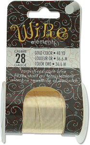 【 クラフトワイヤー 】 2個セット ゴールド カラー ターニッシュレジスタント 小巻 ワイヤーエレメンツ BeadSmith ビーズスミス wire elements アーティスティックワイヤー ビーズアート 制作 手