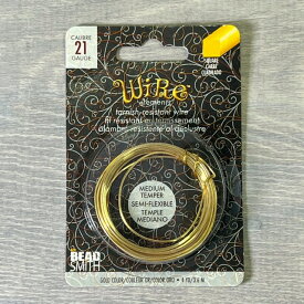 【クラフトワイヤー 】スクエア ワイヤー 四角 ゴールド カラー ワイヤーエレメンツ BeadSmith ビーズスミス wire elements アーティスティックワイヤー ビーズアート 制作 手芸 クラフト ハンドメイド 工具 ntw21sq-gl-4