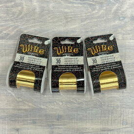 【 クラフトワイヤー 】 3個セット ゴールド カラー ターニッシュレジスタント 小巻 ワイヤーエレメンツ BeadSmith ビーズスミス wire elements アーティスティックワイヤー ビーズアート 制作 手芸 クラフト ハンドメイド 工具