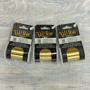 【 クラフトワイヤー 】 3個セット ゴールド カラー ターニッシュレジスタント 小巻 ワイヤーエレメンツ BeadSmith ビーズスミス wire elements アーティスティックワイヤー ビーズアート 制作 手