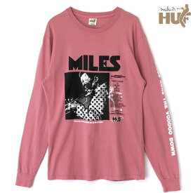 HUF × MILES DAVIS コラボ AT VOODOO WASHED L/S TEE TS01761 ロゴ メンズ Tシャツ レディース カットソー 長袖 ユニセックス 男女兼用