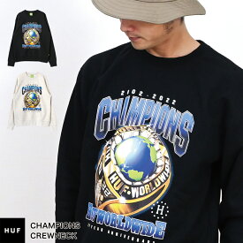 【20周年記念モデル】 HUF ハフ CHAMPIONS CREWNECK PF00521 トレーナー メンズ レディース ユニセックス 男女兼用 長袖 スケボー スケートボード