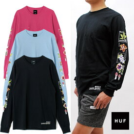 HUF ロゴHUF tシャツHUF レディースHUF メンズ ユニセックス 男女兼用 オシャレ 大人 かっこいい カッコイイHUF BOTANICAL GARDEN L/S TEE 長袖 ロンT TS01095