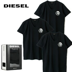 DIESEL ディーゼル アンダーウェア 下着 Vネック Tシャツ メンズ オシャレ 大人 かっこいい カッコイイ ブラック 黒 UMTEE-MICHAEL 3PACK 00SHGU 0TANL 900