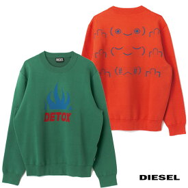 DIESEL ディーゼル メンズ レディース ユニセックス セーター 長袖 ロングスリーブ オレンジ グリーン K-TEXAS A02859 0JCAV