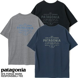 patagonia パタゴニア 半袖 Tシャツ ロゴ レディース メンズ ユニセックス M'S FORGE MARK RESPONSIBILI-TEE 37572 ブラック グレー ブルー