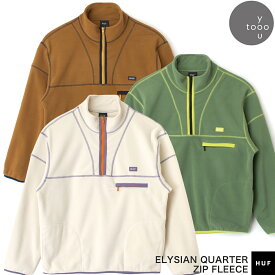 HUF ハフ ELYSIAN QUARTER ZIP FLEECE FL00206 ロゴ フリース ブルゾン メンズ レディース ユニセックス 男女兼用