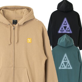 HUF ハフ HORUS FULL ZIP HOODIE PF00614 長袖 ロゴ フード ジップアップ パーカー メンズ レディース ユニセックス 男女兼用 グリーン ベージュ ブラック