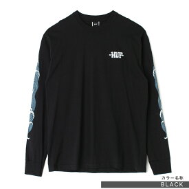 【2023年 秋冬新作】HUF ハフ CROGUE WAVE LS TEE ロゴ TS02098 長袖 ロンT メンズ レディース ユニセックス 男女兼用 ブラック ホワイト