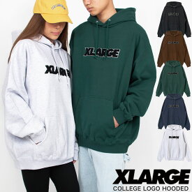 XLARGE STANDARD LOGO HOODED SWEATSHIRT スウェット トレーナー メンズ レディース ユニセックス 男女兼用 グリーン ネイビー グレー ブラウン ブラック 101233012007