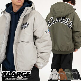 XLARGE NYLON PUFFER JACKET ジャケット ブルゾン 101233021006 ナイロン ロゴ メンズ レディース ショート ブラック グレー ブラウン オリーブ [point5]