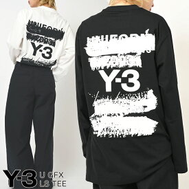 ＼ 7/11 0:59まで★P5倍 ／2025年 春夏新作アイテム Y-3 ロゴ 長袖 バックロゴ Tシャツ JM3234 JN4880 メンズ レディース ユニセックス ヨウジヤマモト クルーネック 丸首 スポーツ ブラック ホワイト [point5]