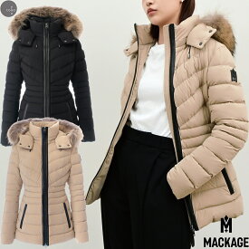 MACKAGE マッカージュ レディース ダウンコート PATSY-F パッツィー 取り外し可能なファー ジャケット レザー 本革使用 ナイロン ストレッチダウン