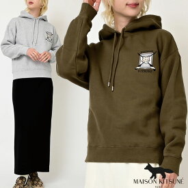 MAISON KITSUNE フーディ カレッジ・フォックス LW00702KM0307 長袖 メゾンキツネ パーカー フード レディース グレー カーキ