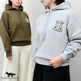 MAISON KITSUNE フーディ カレッジ・フォックス LW00702KM0307 長袖 メゾンキツネ パーカー フード レディース グレー カーキ