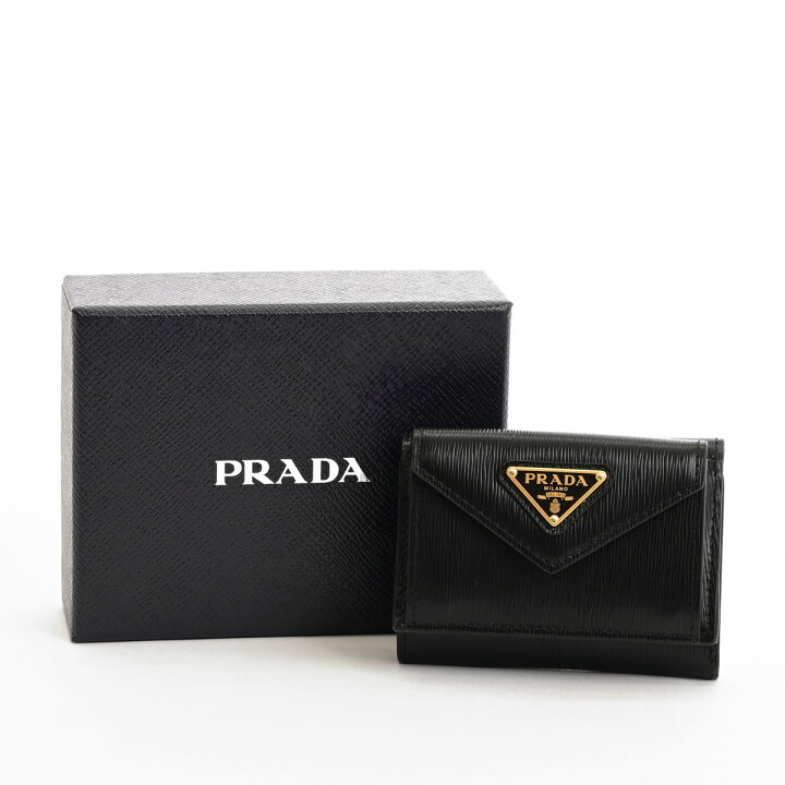 楽天市場】PRADA プラダ 正規品 三角ロゴ 三つ折り 財布 ミニ財布 