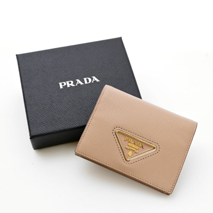 楽天市場】【訳あり】 PRADA プラダ 正規品 二つ折り 財布 ロゴ 1MV204 